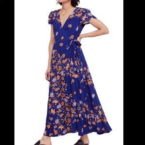 Free People floral wrap dress, size 4, worn once